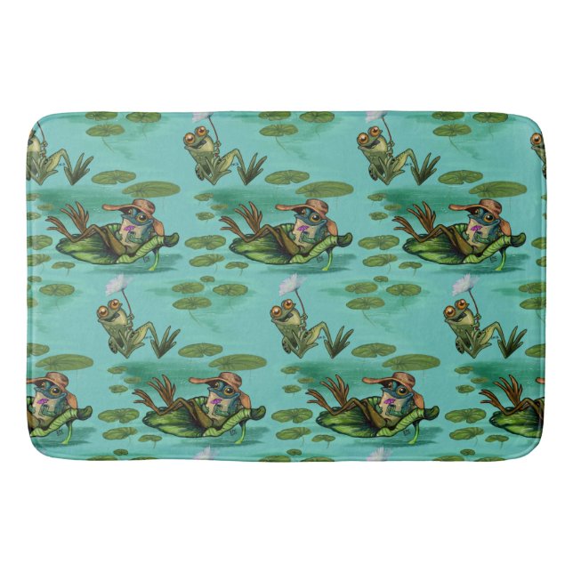 Chill Summer Frogs Bath Mat (Front)