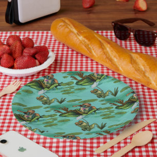 Chill Summer Frogs Paper Plate