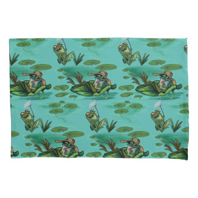 Chill Summer Frogs Pillowcase (Front)