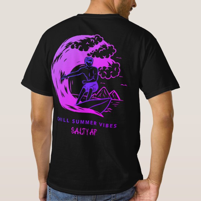 Chill Summer Vibes Purple by Salty AF  T-Shirt (Back)
