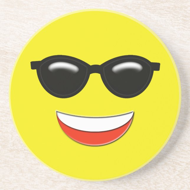 Chill Sunglasses Emoji Coaster (Front)