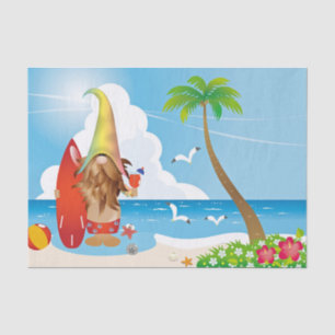 Chill Surfer Gnome Dude  Tissue Paper