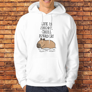 Chill Swimming Capybara Funny Quote Personalised Hoodie