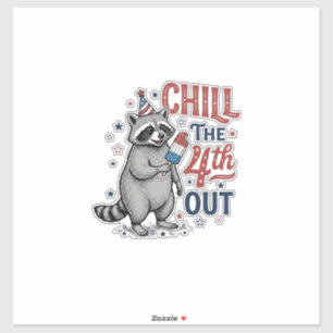 Chill The 4th Out Racoon Patriotic Shirt Design (