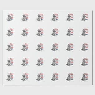 Chill The 4th Out Racoon Patriotic Shirt Design ( Wrapping Paper