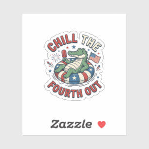 Chill The Fourth Out Alligator Patriotic Shirt Des