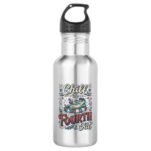 Chill The Fourth Out Alligator Patriotic Shirt Des 532 Ml Water Bottle