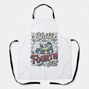 Chill The Fourth Out Alligator Patriotic Shirt Des Apron