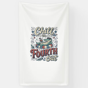 Chill The Fourth Out Alligator Patriotic Shirt Des Banner