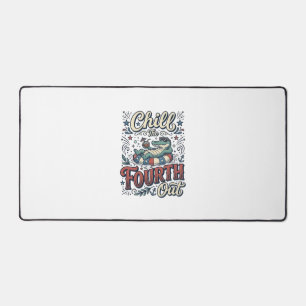 Chill The Fourth Out Alligator Patriotic Shirt Des Desk Mat