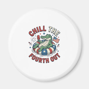Chill The Fourth Out Alligator Patriotic Shirt Des Magnet
