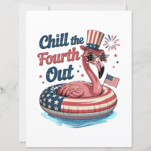 Chill The Fourth Out Funny 4th of July Flamingo