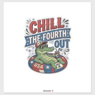 Chill The Fourth Out Funny Alligator Summer Shirt 