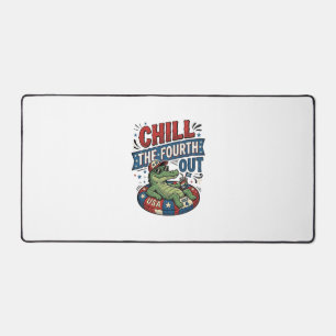 Chill The Fourth Out Funny Alligator Summer Shirt Desk Mat