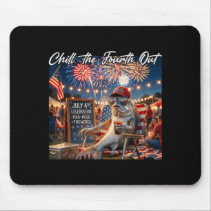 Chill The Fourth Out Funny Fish Ice Coffee 4th Of Mouse Pad