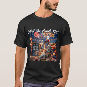 Chill The Fourth Out Funny Fish Ice Coffee 4th Of T-Shirt