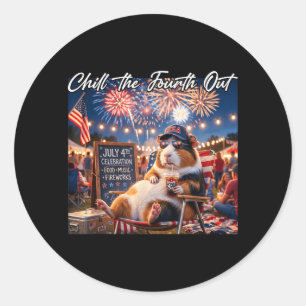 Chill The Fourth Out Funny Guinea Pigs Coffee 4th Classic Round Sticker