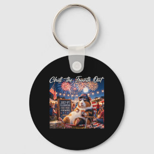 Chill The Fourth Out Funny Guinea Pigs Coffee 4th Key Ring