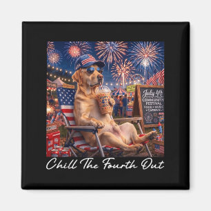 Chill The Fourth Out Funny Labrador Coffee 4th Of Magnet