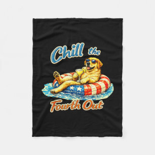 Chill the fourth out funny labrador retriever dog fleece blanket