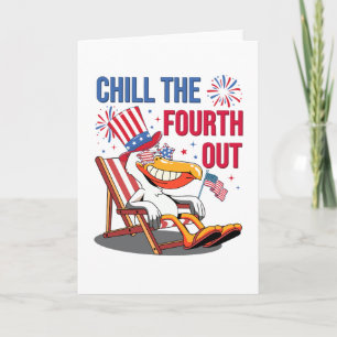 Chill The Fourth Out Funny Patriotic Pelican  Invitation