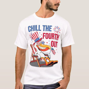 Chill The Fourth Out Funny Patriotic Pelican T-Shirt