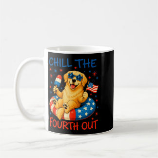 Chill The Fourth Out Golden Retriever Patriotic Coffee Mug