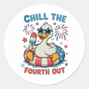 Chill The Fourth Out Goose 250th Anniversary Classic Round Sticker