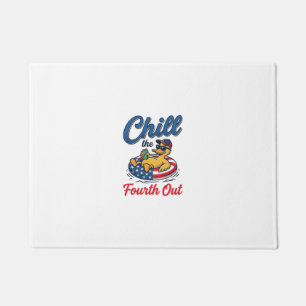 Chill the Fourth Out Patriotic Duck T-Shirt Design Doormat