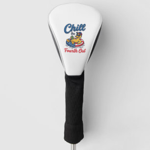 Chill the Fourth Out Patriotic Duck T-Shirt Design Golf Head Cover