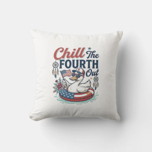 Chill The Fourth Out Patriotic Duck Vector Shirt_1 Cushion