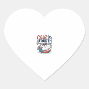 Chill The Fourth Out Patriotic Duck Vector Shirt_1 Heart Sticker