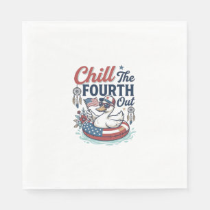 Chill The Fourth Out Patriotic Duck Vector Shirt_1 Napkin