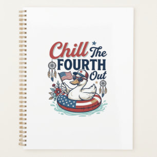Chill The Fourth Out Patriotic Duck Vector Shirt_1 Planner