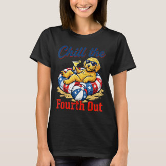 Chill The Fourth Out Patriotic Goldendoodle Usa T-Shirt