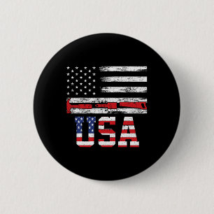 Chill The Fourth Out Retro 4th Of July Patriotic W 6 Cm Round Badge