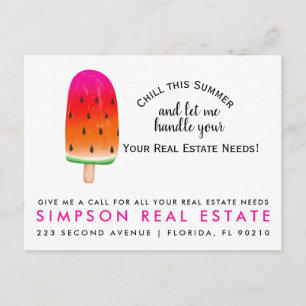 chill this summer Real estate Open House ice-lolly Announcement Postcard