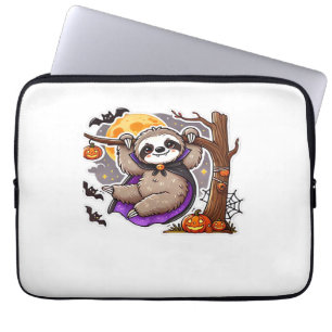 Chill Thrills Halloween Sloth Oversized T-Shirt Laptop Sleeve