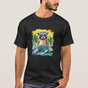 Chill Time with this Funny Racoon in Swim Trunks T-Shirt