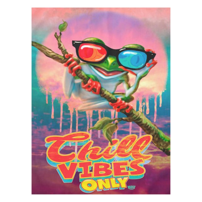 Chill Vibes Frog 3D Glasses |  Frog Fleece Blanket Tablecloth (Front)