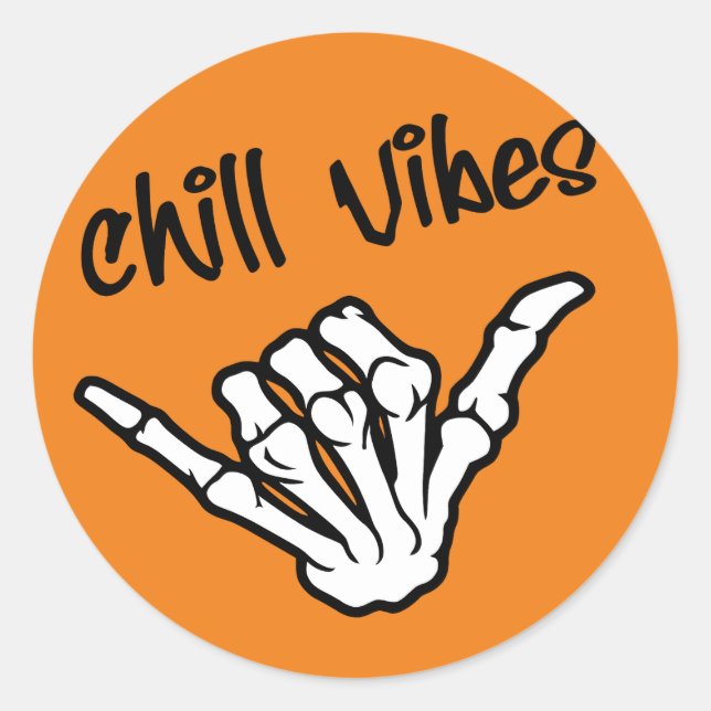 Chill Vibes Skeleton Hand Sticker (Front)