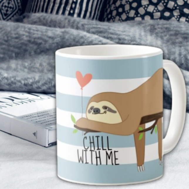 Chill with me, cute Valentine's Day Coffee Mug (Chill with me quote design for Valentine's Day)