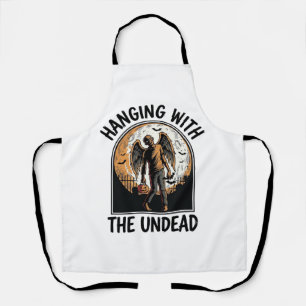 Chill Zombie Shirt Vintage Halloween Graphic_1 Apron