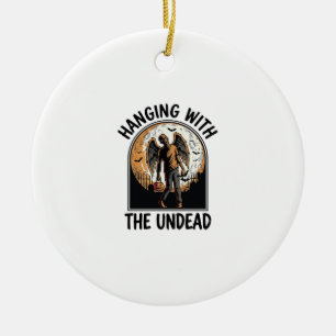 Chill Zombie Shirt Vintage Halloween Graphic_1 Ceramic Ornament