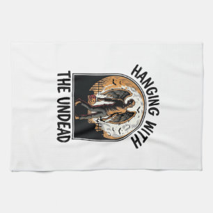 Chill Zombie Shirt Vintage Halloween Graphic_1 Tea Towel