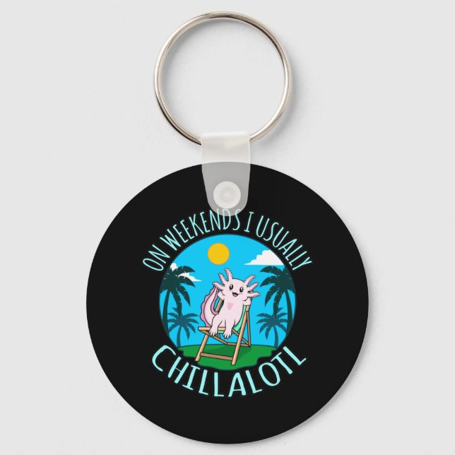 Chillalotl Kawaii Animal Axolotl Lover Pet Owner G Key Ring (Front)