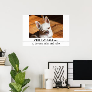 Chillax Chihuahua sleepy relaxed tongue out Photo Poster