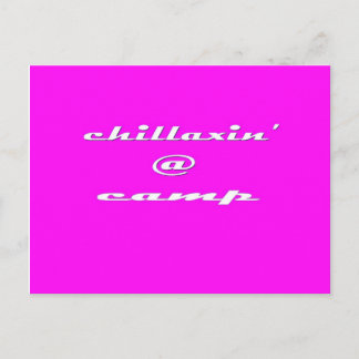Chillaxin' @ Camp (pink) Postcard