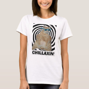 CHILLAXIN' Fat Manx Cat with Sunglasses T Shirt