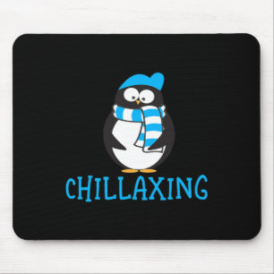 Chillaxing Cute Penguin Christmas Zoo Gift Mouse Pad